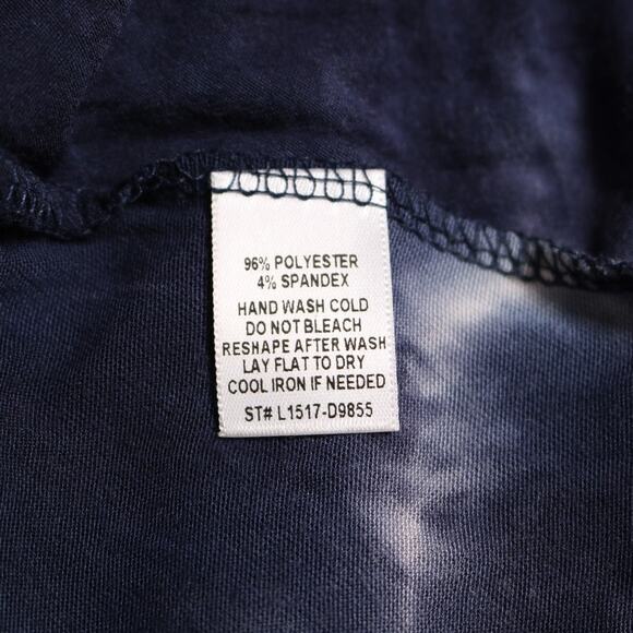 Tresics Luxe Navy White Tie Dye Halter Mini Dress Cover Up Stretch Knit Size S - Picture 6 of 7